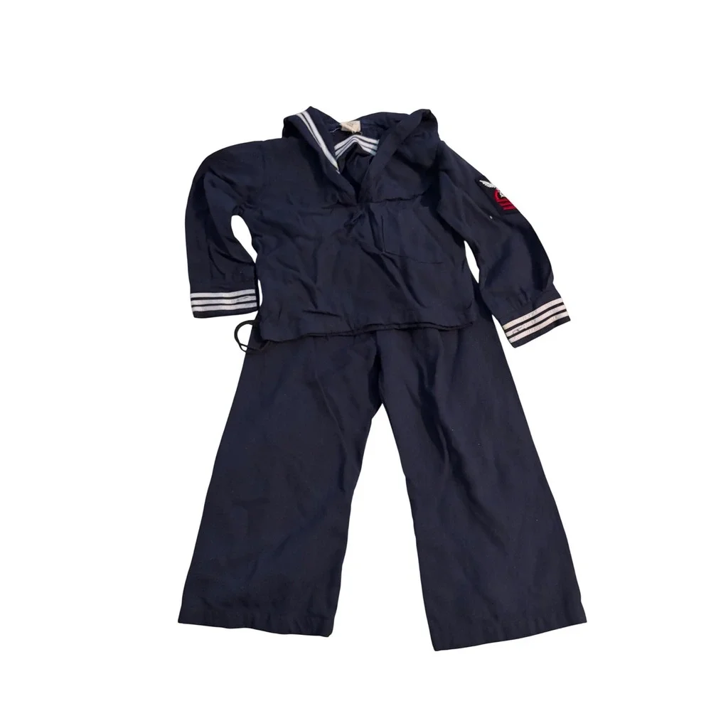 Gentry Sailor Costume Set Nautical Navy Blue Striped Patch Large